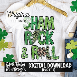 Sham rock and roll - St Patrick's Day - 2024- PNG file- Digital Download