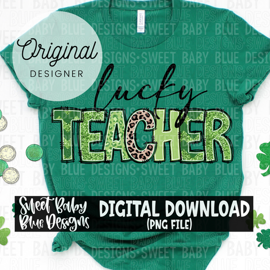 Lucky teacher- Leopard - 2024- PNG file- Digital Download
