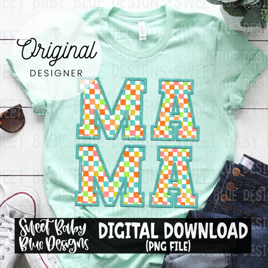 Mama- Checkered - 2024- PNG file- Digital Download