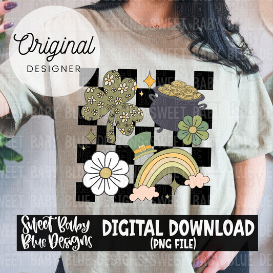 St. Patrick's Day checkered - 2024- PNG file- Digital Download