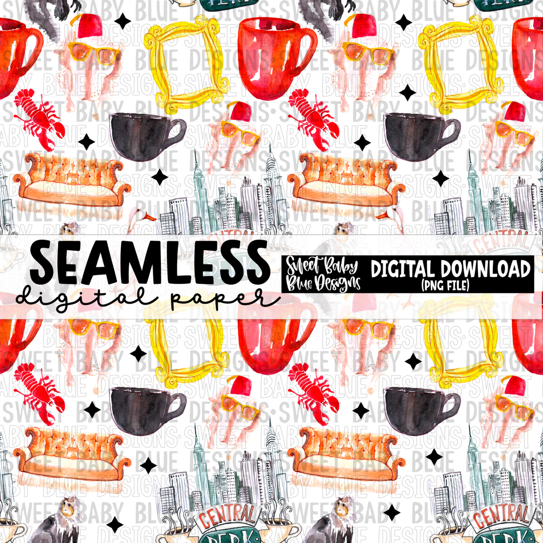 Friends - Seamless - Digital paper- 2024 - PNG file- Digital Download