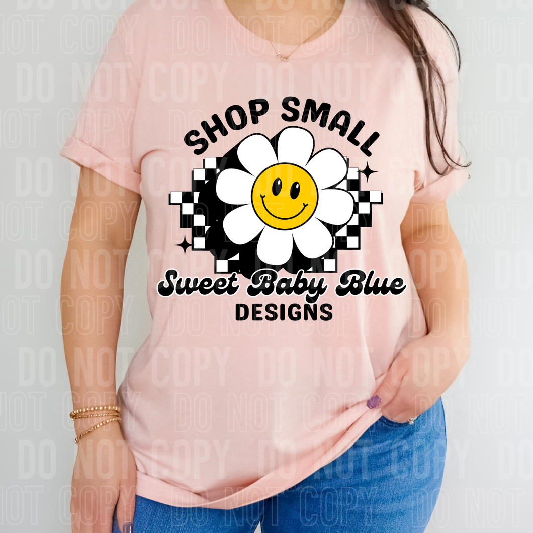 Shop small- Checkered - Custom business name- PNG file- Digital Download