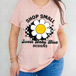 Shop small- Checkered- Plain - Custom business name- PNG file- Digital Download