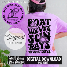 Boat waves sun rays river days - 2024- PNG file- Digital Download