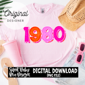 1980 - 2024- PNG file- Digital Download