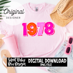 1978- 2024- PNG file- Digital Download