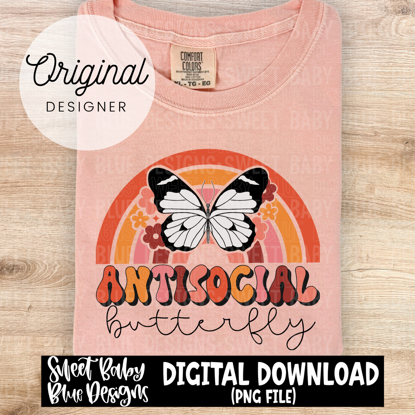 Antisocial butterfly- 2024- PNG file- Digital Download