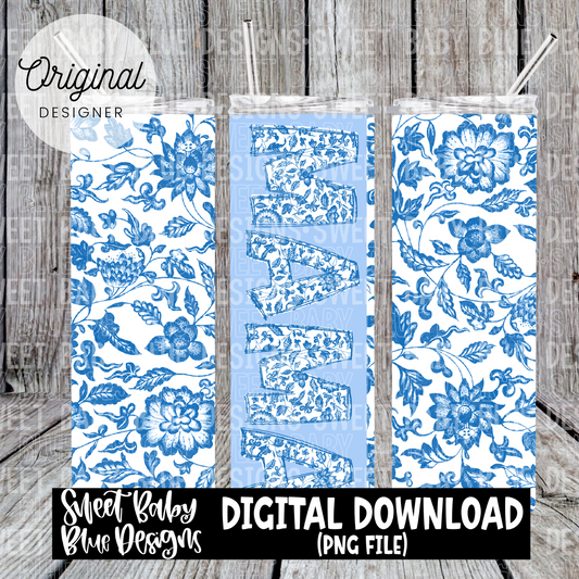 Mama- Chinoiserie - 20 oz. skinny tumbler- 2024-PNG file- Digital Download