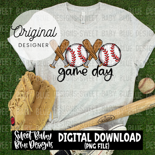 Game day- XOXO- Baseball - 2024 - PNG file- Digital Download
