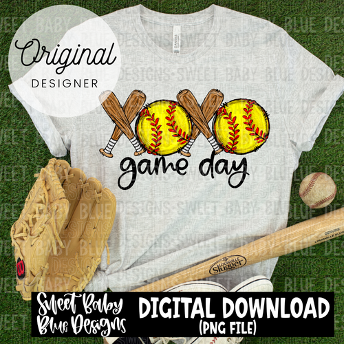 XOXO- Game day- softball- 2024 - PNG file- Digital Download