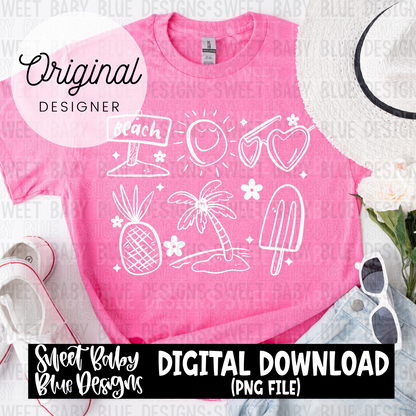 Summer doodles- 2024- PNG file- Digital Download