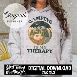 Camping is my therapy - 2024- PNG file- Digital Download