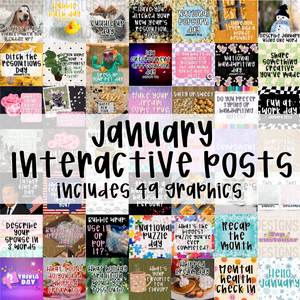 January interactive post bundle- 2025- PNG file- Digital Download