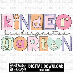 Kindergarten Retro - School - 2023- PNG file- Digital Download
