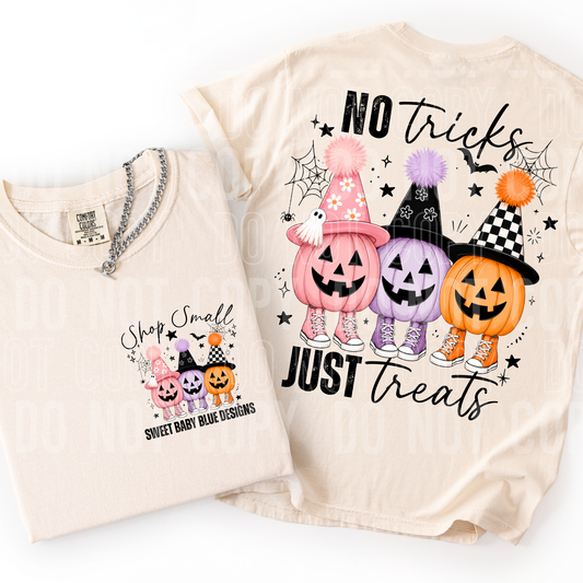 No Tricks Just Treats  - Custom Business Name - PNG file- Digital Download