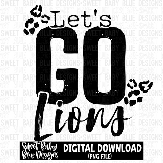 Let's go Lions- Single color- 2023 - PNG file- Digital Download