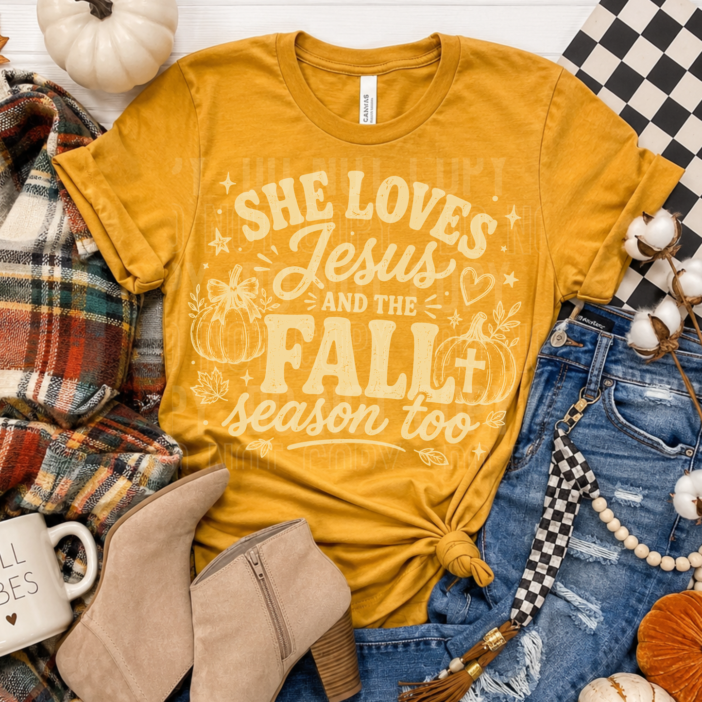She Loves Jesus and The Fall Season Too - Semi Exclusive - 2026 - PNG file- Digital Download