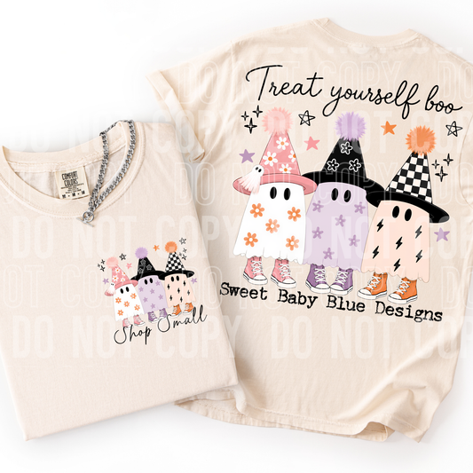 Treat Yourself Boo - Custom Business Name - PNG file- Digital Download