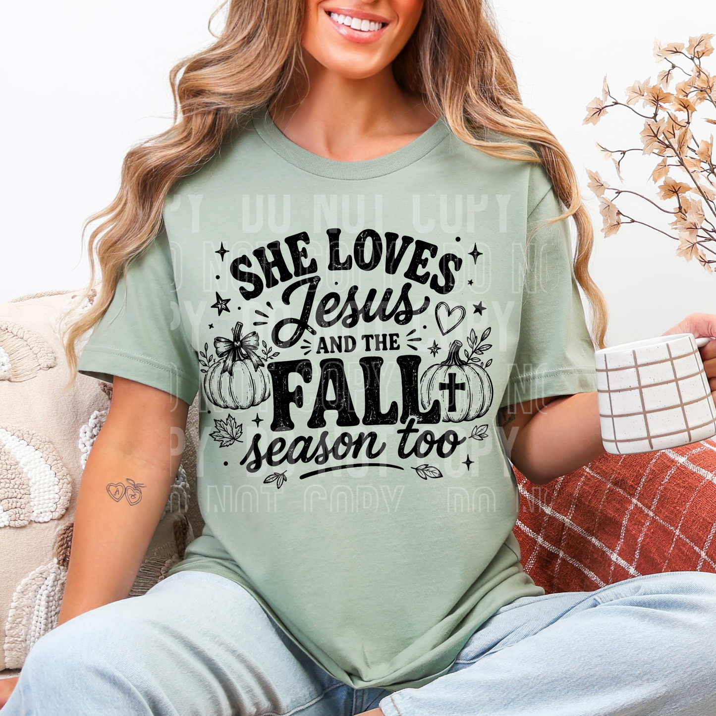 She Loves Jesus and The Fall Season Too - Semi Exclusive - 2026 - PNG file- Digital Download