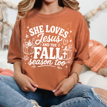 She Loves Jesus and The Fall Season Too - Semi Exclusive - 2026 - PNG file- Digital Download