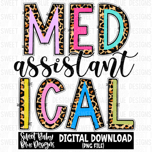 Medical assistant- Leopard- 2023- PNG file- Digital Download