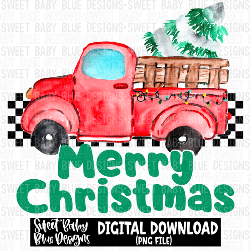 Merry Christmas- Truck- Christmas- - 2023- PNG file- Digital Download