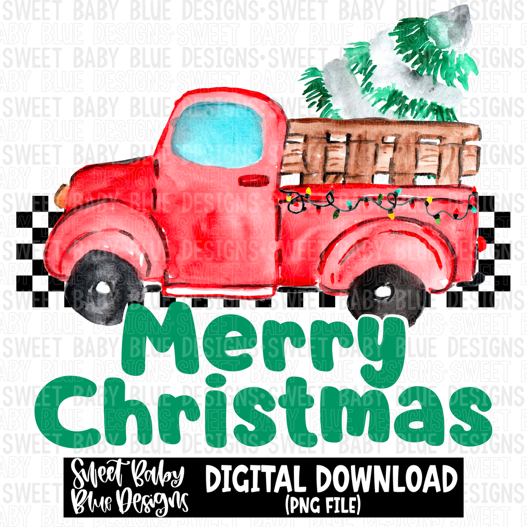 Merry Christmas- Truck- Christmas- - 2023- PNG file- Digital Download