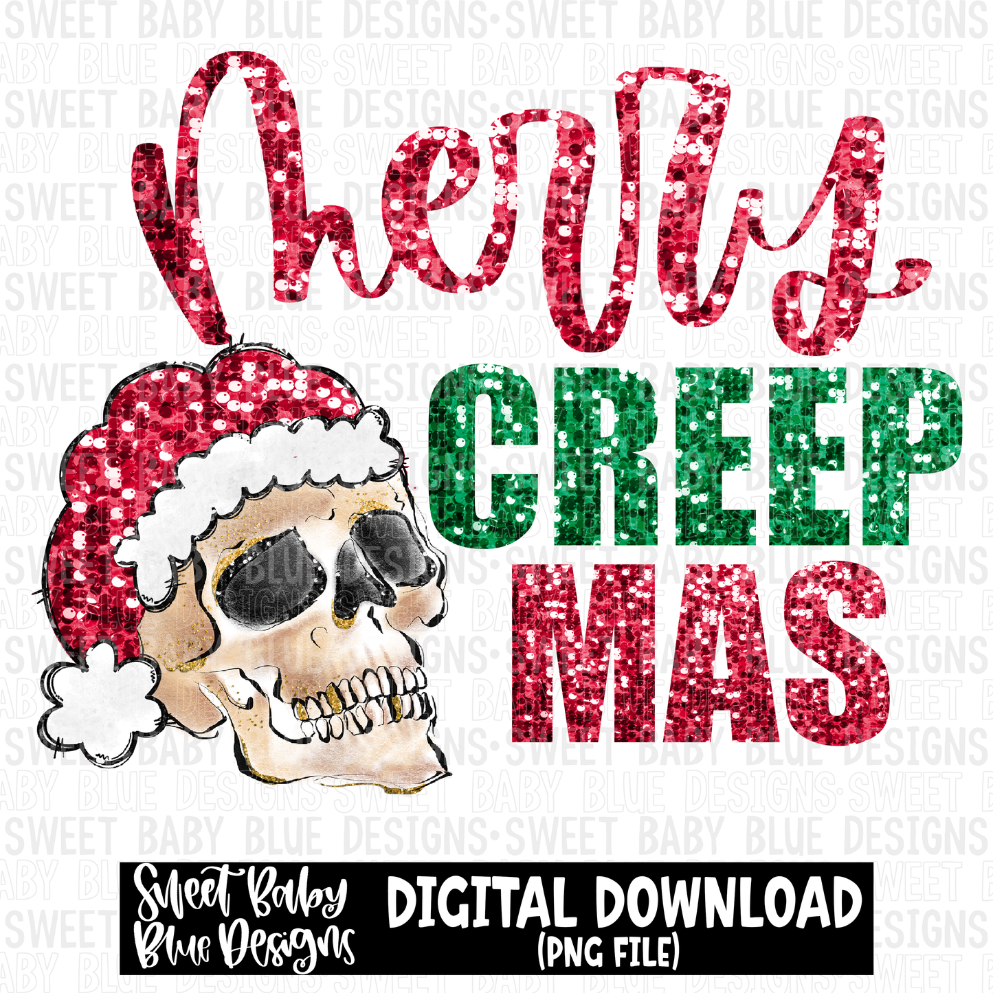 Merry creep mas- Christmas - PNG file- Digital Download