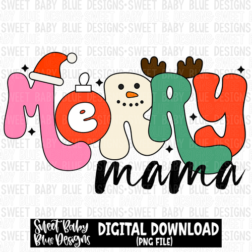 Merry mama- Christmas - 2023 - PNG file- Digital Download