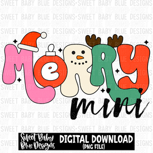 Merry mini- Christmas - 2023 - PNG file- Digital Download
