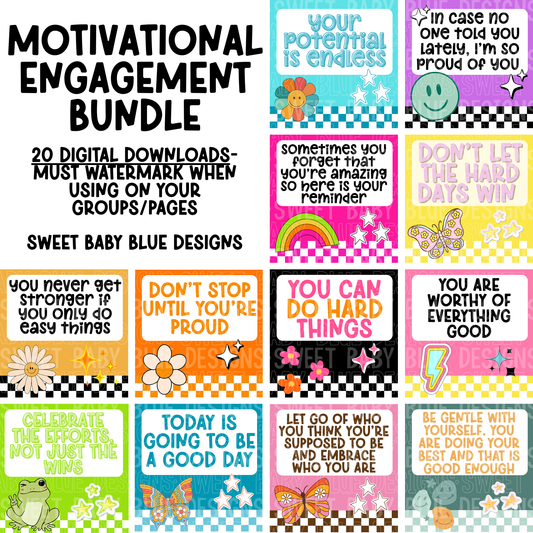 Motivational engagement bundle - Interactive post- 2025- PNG file- Digital Download
