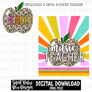 Music teacher- Sunshine - 2023- PNG file- Digital Download