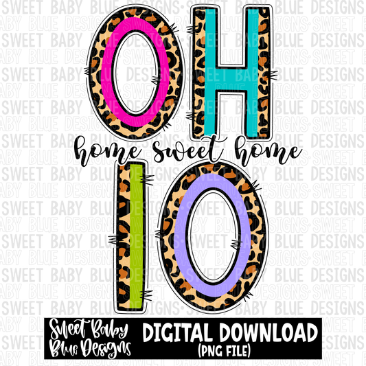 Ohio- Home sweet home - Leopard- 2023- PNG file- Digital Download