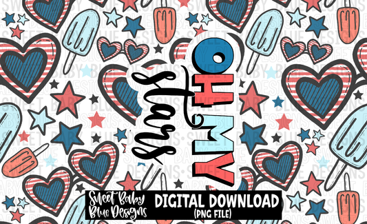 Oh my stars- 4 in 1 Can Cooler - 2023- PNG file- Digital Download