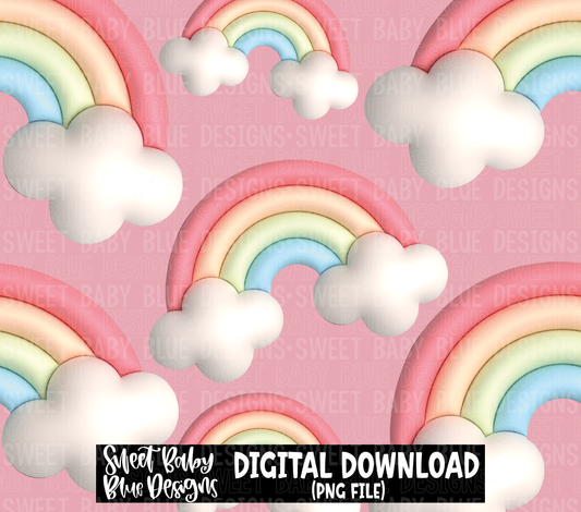 Pink rainbow 3D style - 20 oz. skinny tumbler- 2022 -PNG file- Digital Download