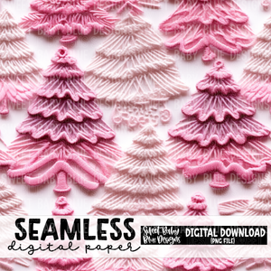 Pink and White christmas trees- Christmas - Seamless - Digital paper- 2023 - PNG file- Digital Download