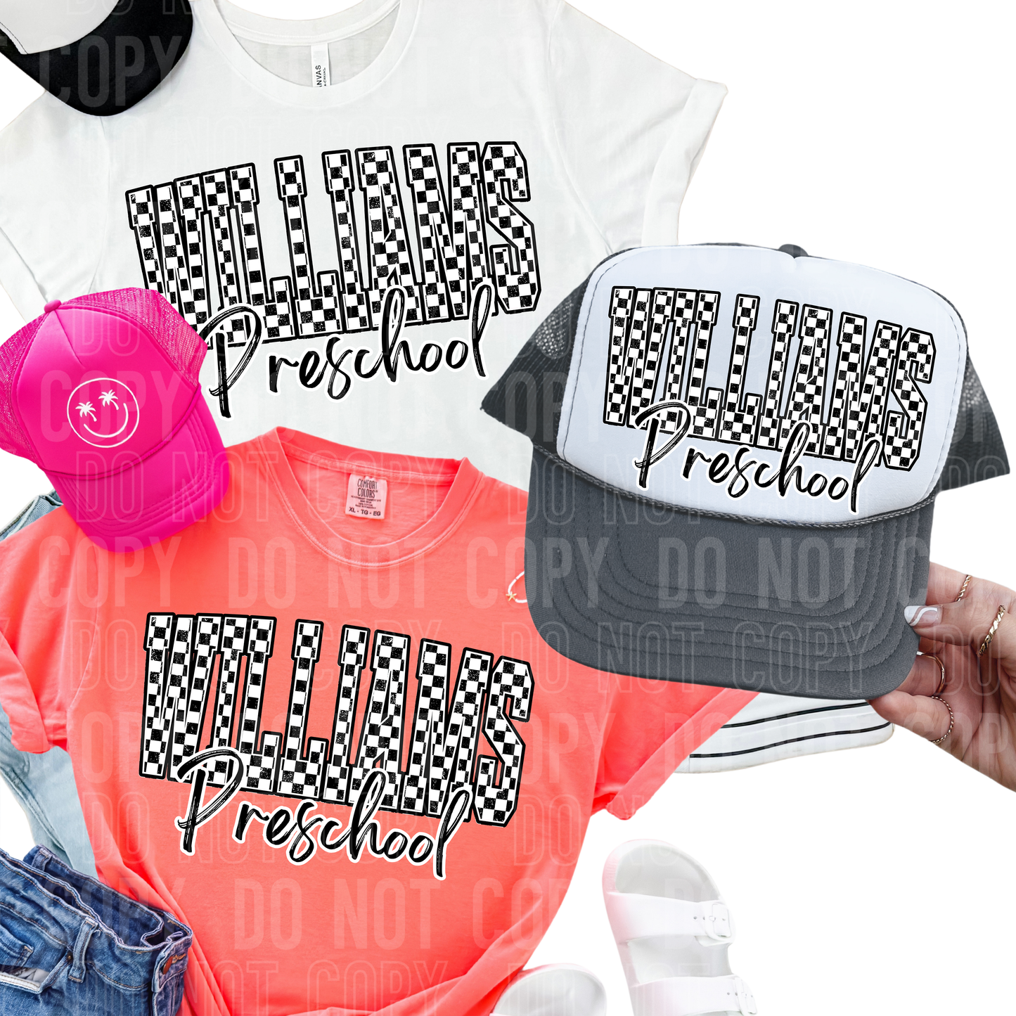 Checkered bold  - Mascot custom - PNG file- Digital Download