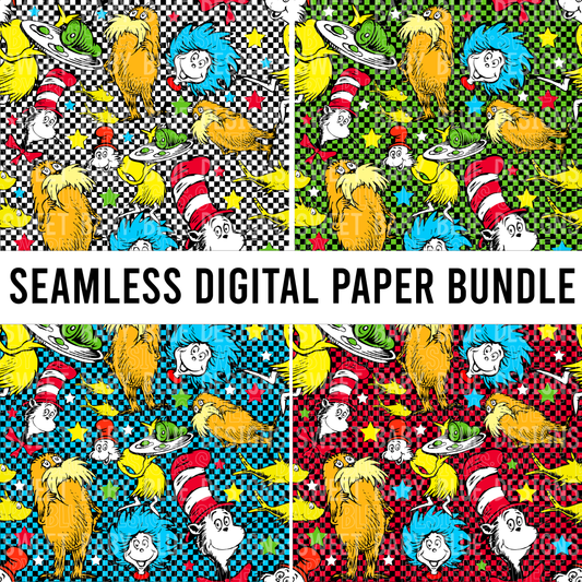 Seamless digital paper bundle- Checkered - 2024- PNG file- Digital Download