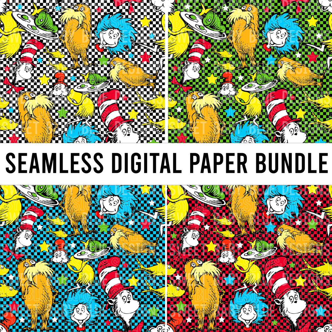 Seamless digital paper bundle- Checkered - 2024- PNG file- Digital Download