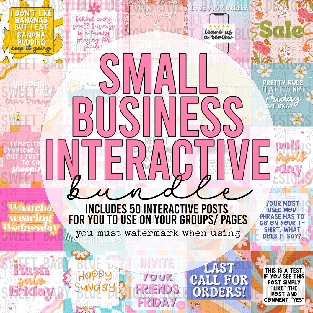 Small business interactive post bundle- 2024- PNG file- Digital Download