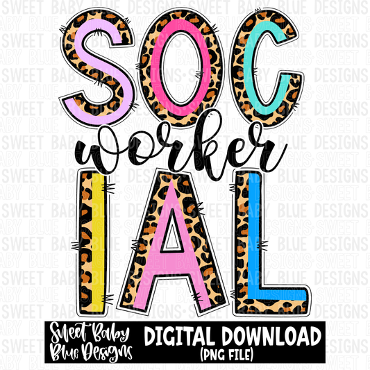 Social worker- Leopard- 2023- PNG file- Digital Download