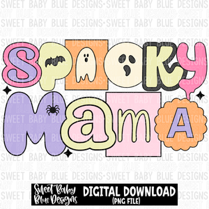 Spooky mama- Halloween- Retro- 2023 -PNG file- Digital Download