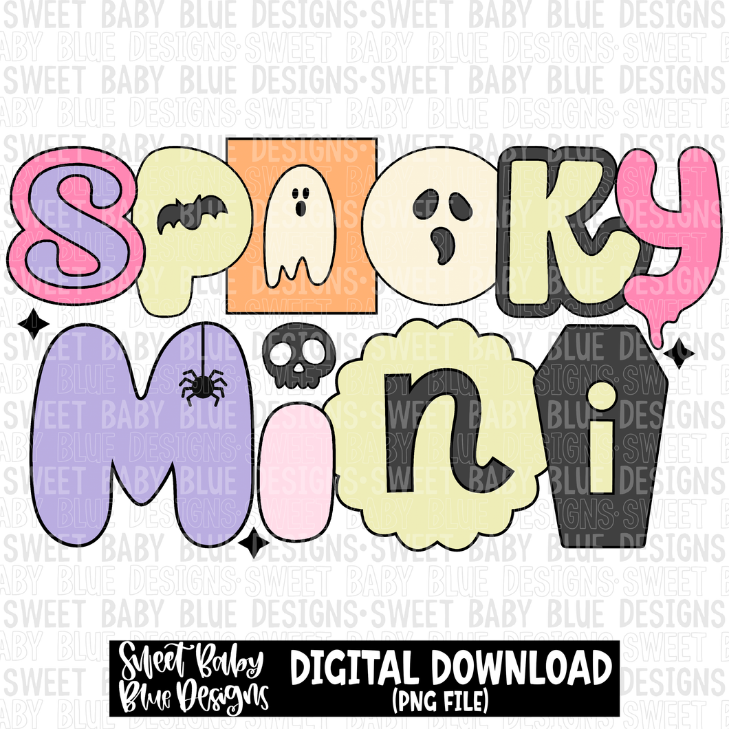 Spooky mini- Halloween- Retro- 2023 -PNG file- Digital Download