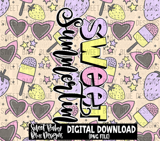 Sweet Summertime- 20 oz. skinny tumbler- 2023 -PNG file- Digital Download