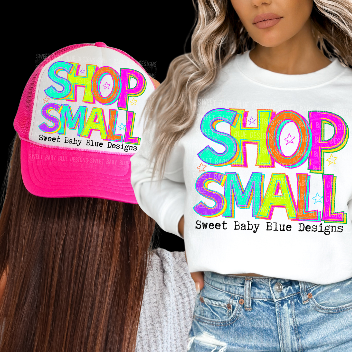 Bright Shop Small - Custom Business Name - PNG file- Digital Download