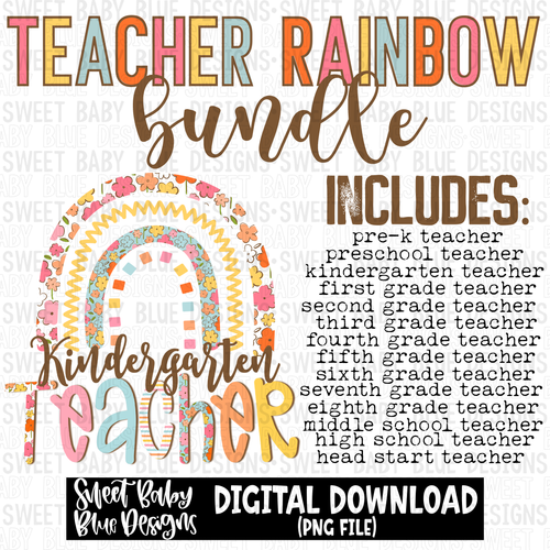 Teacher bundle- Rainbow - 2023- PNG file- Digital Download