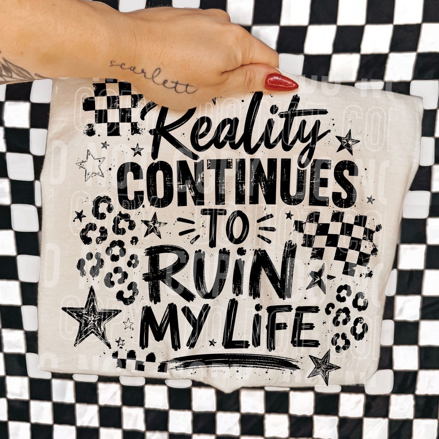 Reality Continues To Ruin My Life - BLACK and WHITE fonts - 2026 - PNG file- Digital Download