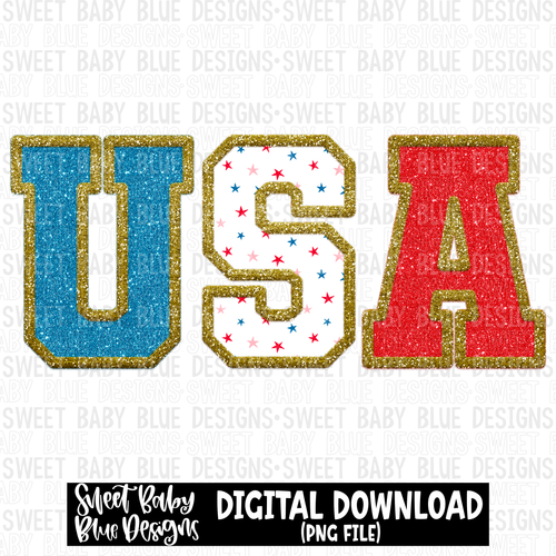 USA- Glitter- Summer - 2023 - PNG file- Digital Download