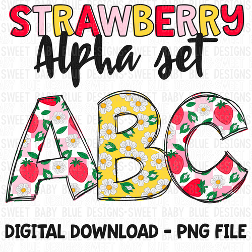 Strawberry Summer alpha set- 2024- PNG file- Digital Download