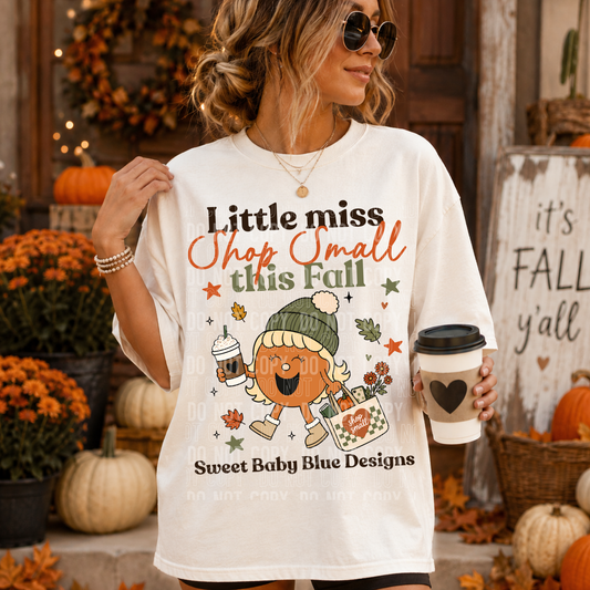 Little Miss Shop Small this Fall - Custom Business Name - PNG file- Digital Download